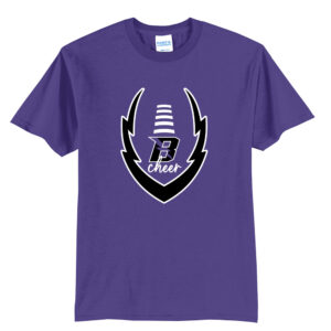 Baxter Bolts Cheer Unisex Short Sleeve Tee-Purple