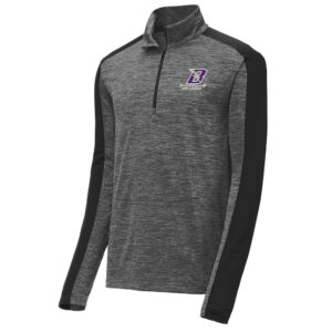 Baxter CC Men Sport-Tek PosiCharge Electric Heather Colorblock 1/4 Zip-Grey Black Electric/Black
