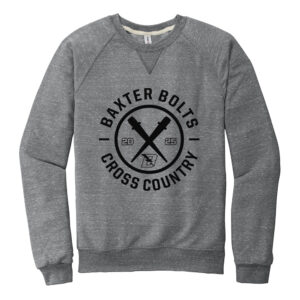 Baxter CC Unisex Jerzees Snow Heather French Terry Raglan Crew-Charcoal