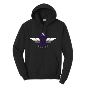 Baxter CC Unisex CVC Blend Fleece Pullover Hooded Sweatshirt-Black