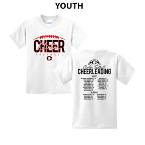 Clinton Cheer Youth Short Sleeve Tee-White