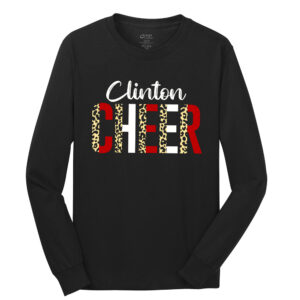 Clinton Cheer Unisex Cotton Long Sleeve Tee-Black
