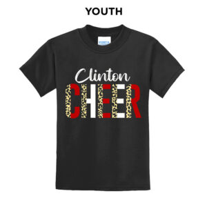 Clinton Cheer Youth Short Sleeve Tee-Black