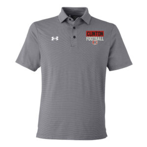 Clinton Football Under Armour DRIVE Team Stripe Premium Polo – BLACK