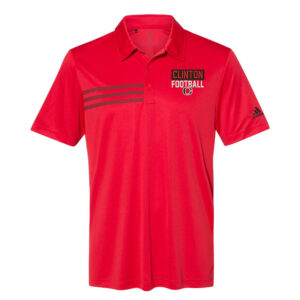 Clinton Football Adidas 3-Stipes chest polo men-Red/Black