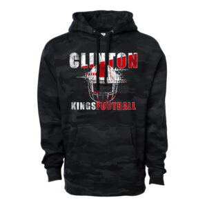 Clinton Football Independent Trading Co.Camo Pattern  Hooded Pullover Sweatshirt Unisex-Black Camo
