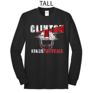 Clinton Football Tall Long Sleeve Cotton Tee-Black