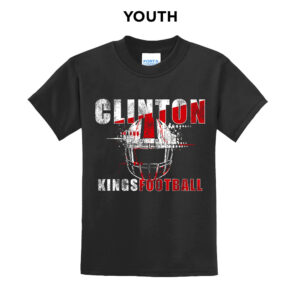 Clinton Football Youth Short Sleeve Tee-Black