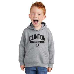 Clinton Football  Toddler Pullover Hooded Sweatshirt-Athletic Heather