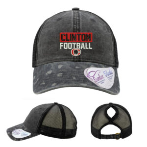 Clinton Football Infinity Her Women’s Printed Visor with Mesh Back Cap-Black/Black Leopard