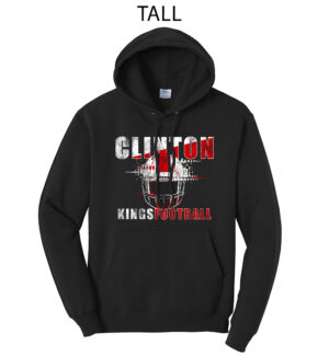 Clinton Football Tall Fleece Hooded Sweatshirt-Black
