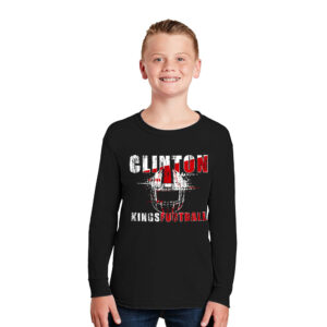 Clinton Football Youth Cotton Long Sleeve Tee-Black