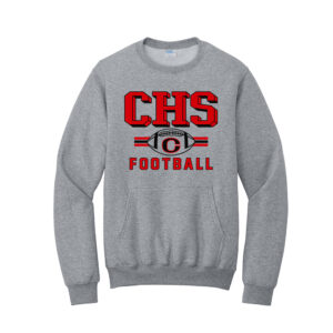Clinton Football Unisex Core Fleece Crewneck Pocket Sweatshirt-Athletic Heather