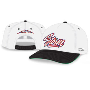 Camanche CC Rah-Rah 5-Panel Chino Twill Snapack Cap-White/Black/Green Underbill