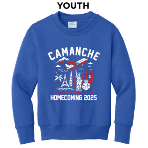 Camanche Homecoming Youth Fleece Crewneck Sweatshirt-Royal