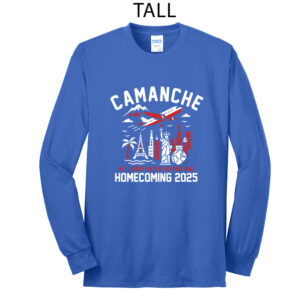 Camanche Homecoming Tall Cotton Long Sleeve Tee-Royal