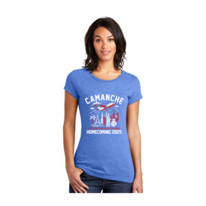 Camanche Homecoming Women Fitted Premium Short Sleeve Tee-Heather Royal