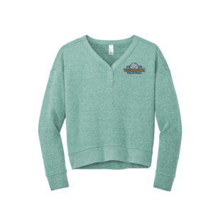 CM Volleyball District Women’s Perfect Tri Fleece V-Neck Sweatshirt-Heathered Eucalyptus Blue