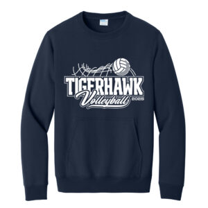 CM Volleyball Unisex Core Fleece Crewneck Pocket Sweatshirt-Navy