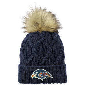 Tigerhawks New Era Faux Fur Pom Beanie-Navy