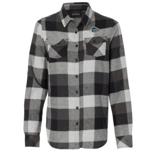 Tigerhawks Burnside – Women’s Yarn-Dyed Long Sleeve Flannel Shirt -Black/Grey