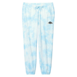 Tigerhawks Port and Company Ladies Beach Wash Cloud Tie Dye Sweatpant-Glacier Blue