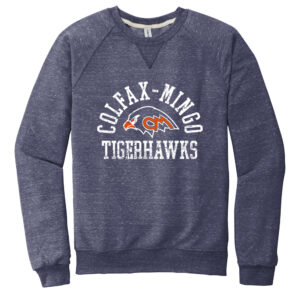 Tigerhawks Unisex Jerzees Snow Heather French Terry Raglan Crew-Navy