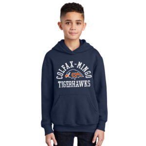 Tigerhawks Youth Fleece Hooded Sweatshirt-Navy