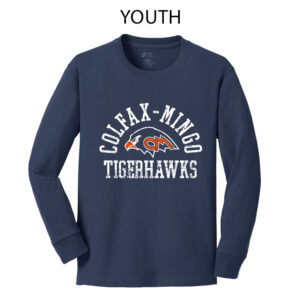 Tigerhawks Youth Cotton Long Sleeve Tee-Navy