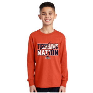 Tigerhawks Youth Cotton Long Sleeve Tee-orange