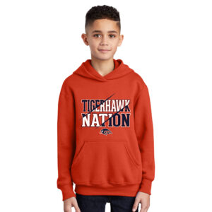 Tigerhawks Youth Fleece Hooded Sweatshirt-Orange