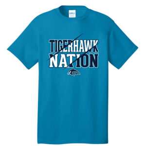 Tigerhawks Unisex Short Sleeve Tee-Neon Blue