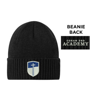 Coram Deo Academy Port Authority Rib Knit Cuff Beanie-Deep Black