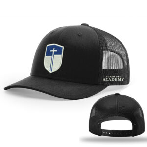 Coram Deo Academy Richardson Pro Crown Mesh Back solid color Adjustable back cap Solid- Black