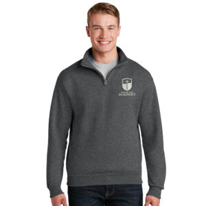 Coram Deo Academy JERZEES Unisex Nublend Cadet Collar Sweatshirt-Black Heather