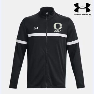 Clinton Golf Under Armour Men’s Team Knit Warm Up Full Zip-Black/White