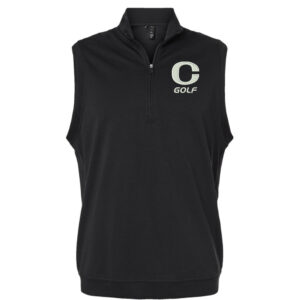 Clinton Golf Adidas Men’s Club 1/4 Zip Vest-Black