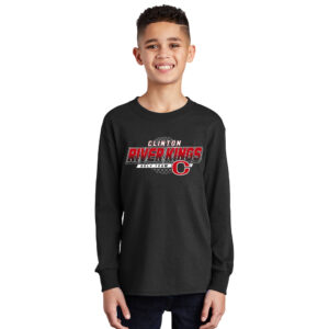 Clinton Golf Youth Cotton Long Sleeve Tee-Black