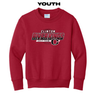 Clinton Golf Youth Fleece Crewneck Sweatshirt-Red