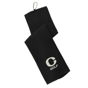 Clinton Golf Port Authority Waffle Microfiber Towel-Black