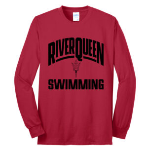 River Queen Swim Unisex Cotton Long Sleeve Tee-Red