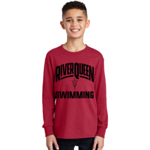 River Queen Swim Youth Long Sleeve Tee-Red