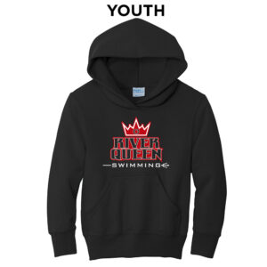 River Queen Swim Youth Fleece Hooded Sweatshirt-Black
