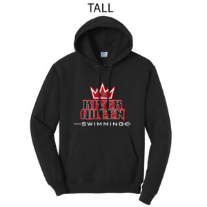River Queen Swim Tall Hooded Sweasthirt-Black