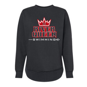 River Queen Swim LAT Women’s Weekend Fleece Crewneck Sweatshirt-Black