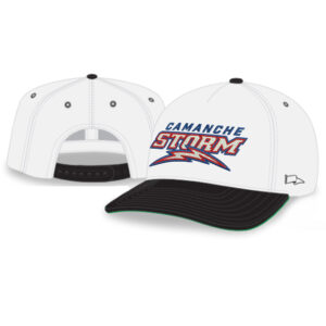 Storm Rah-Rah 5-Panel Chino Twill Snapack Cap-White/Black/ Green Underbill