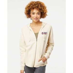Storm Women’s California Wave Wash Full-Zip Hooded Sweatshirt-Bone