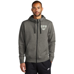 CPU Volleyball Nike Club Fleece Sleeve Swoosh Full-Zip Hoodie Men-Charcoal Heather