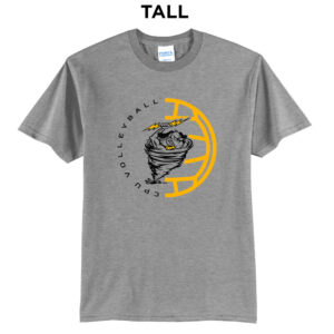 CPU Volleyball Tall Cotton Short Sleeve Tee-Grey