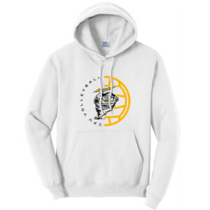 CPU Volleyball Unisex Fleece Hooded Sweatshirt-White